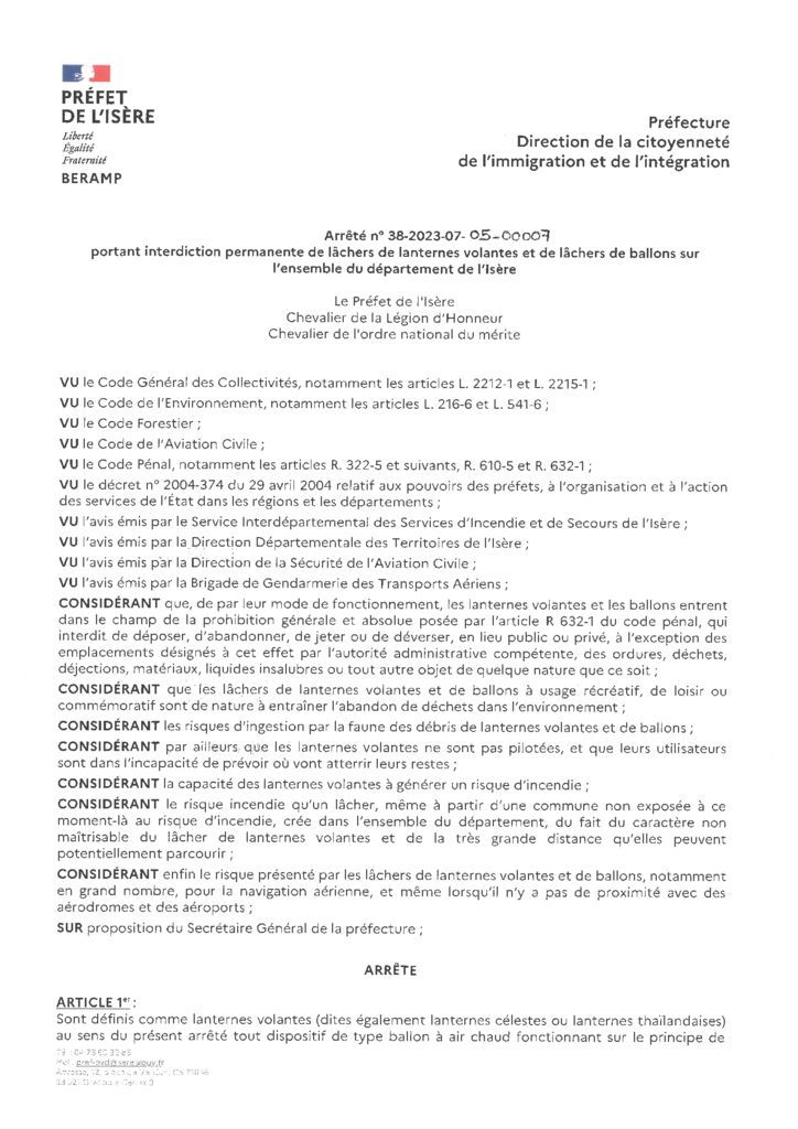 thumbnail of AP interdiction lacher lanternes et ballons signé